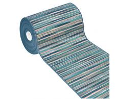 Tappeto Cucina Bordato Tessitura Piatta Multiuso Bagno Camera Corridoio Stile Bamboo Varie Misure 100% Made in Italy mod.CHALET PLUS 51 52X80 BLU