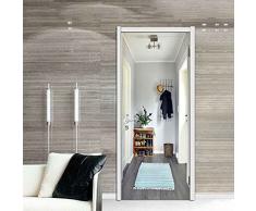 CUUDBP Adesivo Per Porte 3D Autoadesiva Impermeabile Pvc Sticker Porte Interne Decalcomania 77X200Cm Scarpiera Appendiabiti Creativa Poster Immagine Per Soggiorno Camera Da Letto Decorazione Domestica