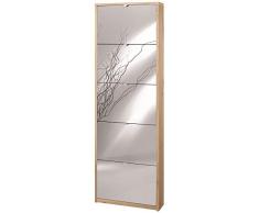 Sarmog Kit SCARPIERA 5 Ante A RIBALTA Frontale con Specchio Finitura Rovere Rustico Sk555spk