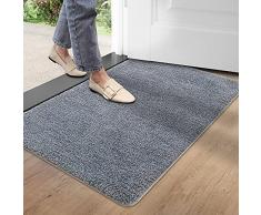 DEXI Zerbino Ingresso Casa 80 x 120 cm,Tappeto da Esterno,Morbido,Lavabile in Lavatrice,Resistente allo Sporco Tappeto Antiscivolo Assorbente Tappeto Cucina,Grigio-Blu