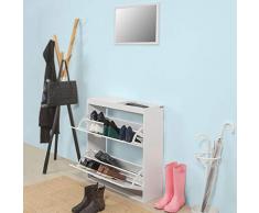 SoBuy Scarpiera salvaspazio Slim Scarpiera con Specchio L80*P24*A85 cm FSR61-W