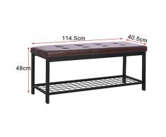 eSituro Scarpiera da Ingresso portascarpe salvaspazio Seduta Cuscino Comodo Cassapanca Bassa con Scaffale Organizer SSHR0037 Marrone