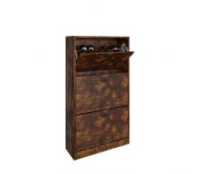 Piushopping Scarpiera Salvaspazio da Ingresso, in Legno, 3 Ante Ribalta, Moderna– 60x24x120h (Industrial)