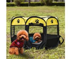 Tempshop Portacappelli Portatile per Cani Pieghevoli Indoor Outdoor Cats Coniglio Kennel Rimovibile Copertura Paralume in Rete