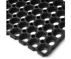 Tappeto in Gomma Antiscivolo a Griglia - Zerbino Ingresso Esterno, Antisporco, Drenante - Octo Door - Spessore 16mm - Varie Misure - 60x80 - nero