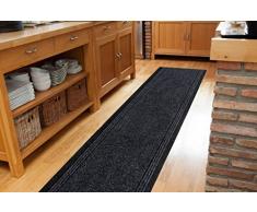 The Rug House Tappeto per corridoio Concorde, Tagliato su Misura in Qualsiasi Lunghezza, Dorso in Gomma, Colore: Grigio Scuro - Larghezza 66cm - Qualsiasi Lunghezza Larghezza 66cm