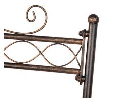 Dipamkar® Appendiabiti bianco in ferro, asta appendiabiti per armadio,stile antico. Misure 180 x 100 x 50 cm