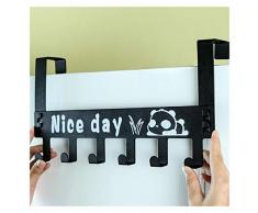 Stickers Murali Gancio in acciaio in acciaio al carbonio Six-Row Gancio in acciaio per abbigliamento a gancio per appendiabiti Ganci da letto Camera da letto Porta Asciugamani ( Color : Black )