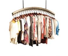DIKE UK Appendiabiti a parete Appendiabiti da parete in legno per espositori da soffitto in stile vintage per negozio di abbigliamento per uomo e abbigliamento femminile