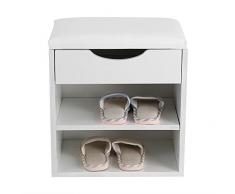 EBTOOLS Scarpiera da Ingresso, Scarpiera Armadio Portascarpe con Cuscino, Mobile Porta Scarpe 40X43X30cm, Bianco Mensola Organizzatore per Casa, Ingresso