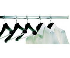 Gedotec Asta appendiabiti armadio asta 600 mm ovale | Tubo dellarmadio in acciaio cromato | Tubo per mobili 30 x 15 mm | Barra per mobili con 2 pezzi di stoccaggio per provette a coppa | 1 Set