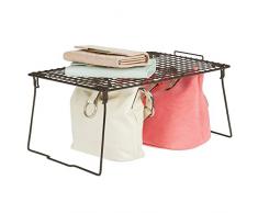 mDesign Scaffali pieghevoli – Pratico scaffale da appoggio in metallo – Moderna mensola a inserto ideale per camera, bagno e corridoio – bronzo