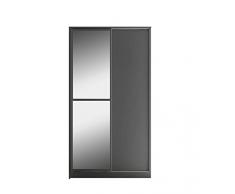 Alina - Armadio a 2 ante scorrevoli in legno laminato, di cui 1 in legno e 1 con specchio, perfetto per camere da letto e ingresso. Disponibile in diversi colorazioni. Dimensioni LAP 120x220x51,5 cm.