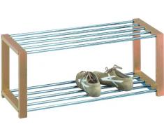 HomeTrends4You 839155 Panca con vano scarpiera, 80 x 32 x 30 cm, colore faggio cromata