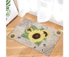 Zerbino Esterno Bollo dellAnnata del Modello del Damasco del Girasole della Primavera Tappeto da Esterno Classico Tappetino di Benvenuto Morbido Tappetini per Cortile Terrazzo Esterno 40X60Cm