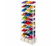 Scarpiera Organizzatore di Scarpe 10 posizioni per 30 paia Scaffale Shoe Rack