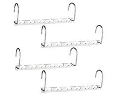 HOUSE DAY Appendiabiti Magici Armadio Risparmio di Spazio Abbigliamento Guardaroba Appendiabiti magici Organizzatore Appendiabiti cromati Pesanti, Design Gancio aggiornato da 26.7cm (4 Pezzi)