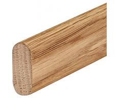 GEDOTEC Armadio guardaroba Gedotec OVAL | Appendiabiti in legno di rovere naturale Tubo per armadio 1000 mm | Barra lavanderia 30 x 14 mm | tubo mobili per montaggio a parete e soffitto - 1 pezzo