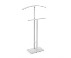 VERSA Lund Servo Muto Moderno e Multifunzionale, Appendiabiti Indossatore per Camera da Letto e Spogliatoio, Misure (A x L x l) 100 x 20 x 40 cm, Acciaio, Colore Bianco