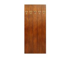 Pannello appendiabiti attaccapanni da muro con 5 ganci in metallo, perfetto per l'ingresso, corridoio. Realizzato a mano in Italia in MDF. L. 83 x H. 200 cm