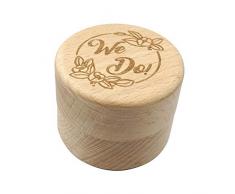 Mysticall Portacappelli con anello in legno per matrimoni, portaconfetti, portaconfetti