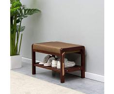 RXX666 Panca Scarpiera Scaffale per Scarpe Portascarpe e Coperchio Apribile 2/3 Livelli Cassapanca Poggiapiedi con Cuscino Pouf Morbido per Ingresso, Bagno, Soggiorno e Corridoio