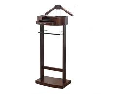 Indossatore da Camera Servomuto Appendiabiti da Terra Cassettone for Uomo Donna Servo Muto Moderno Porta Abiti in Legno Massiccio for Camera (Color : Walnut Wood, Size : 43.1x34.2x106.6cm)