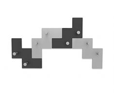 Appendiabiti da Parete Design Tetris colore Nero