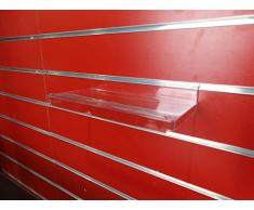 10 x New SlatWall display Slatboard mensola/ripiani di dimensioni e confezioni: scarpe, borse CLEAR WITHLIP