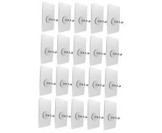 VASDEV 20pcs No Trace Screw Patch Stickers Heavy Duty Appendiabiti Ganci da parete Ganci staffa da parete Ganci a vite adesiva Utensili da cucina Appendiabiti da parete Vite adesiva Ganci