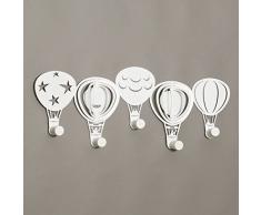 Arti & Mestieri Mongolfiere - Appendiabiti di Design 100% Made in Italy - in Ferro, 72 x 28 cm - Bianco Neve