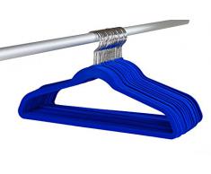 Appendini Intelligenti - Appendini con sbarra - Salvaspazio Antiscivolo Velluto Appendiabiti (25, Blu)
