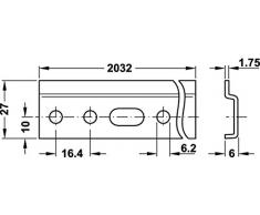 GedoTec Appendiabiti per armadio Aufhaengeschiene Mobile bar per Pensile - Mobile superiore Lunghezze 450 - 2000 mm Acciaio zincato - 450 mm