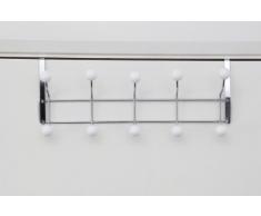 Premier Housewares 0509734 Appendiabiti da Porta, Cromato, 10 Ganci, Palle di Plastica, Bianco