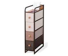 PROMECITY Cassettiera in Tessuto, 4 Organizzatore, Pratico Organizer con Cassetti Ideale per Camera da Letto e Bagno