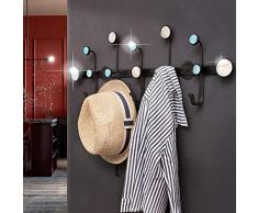 BOCbco Appendiabiti a Parete Moderno Muro Ganci Design Moderni Appendiabiti Da Ingresso Pomelli Mensola Ferro Battuto Design Del Gancio Di Conchiglia DAltura/Black/5 ganci