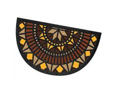 Zerbino Moderno Gomma Mezzaluna Mosaico 40x70 Cm Retro Antiscivolo Tappeto Asciugapassi Ingresso Casa mod.FORMAT 23 SEMILUNA