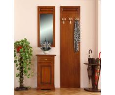 Arteferretto Set mobili Arredamento Ingresso: specchiera (43 x 99,5 cm) + mobiletto svuotatasche/portatelefono con cassetto (48 x 82 cm) + Pannello Appendiabiti da Muro (50 x 200 cm).