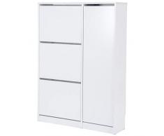 TOPKIT | Scarpiera Tigris 55AB | Armadio per Scarpe | Scarpiera con Specchio | 15 Paia di Scarpe | Misurazioni 25 x 89 x 123 cm | Bianco