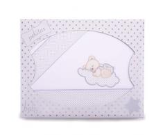 PEKITAS Bebe Set di lenzuola sottili 3 pezzi per culla 60 x 120 100% cotone (Osito nuvola bianca)