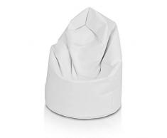 Bepouf Poltrona Sacco Puf Pouf Dimensioni 110x70 Poliestere Pieno (Bianco, Media)