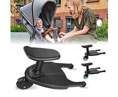 Vihir Pedana Passeggino con Sedile, Sedile Rimovibile E Assemblato Scheda, Pedana buggy board per bambini di 2-5 anni (25 kg)