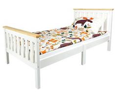 Solido ed Elegante in Legno massello Rete a doghe spacio per Dormire 200x90 cm Colore Bianco Clasic White LEOMARK Letto Lettino per Bambini Adulti in Legno
