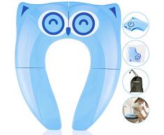 UPGRADE Gimars Riduttore WC per Bambini/Sedile Antiscivolo Portatile per Water Vasino Pieghevole da Viaggio Riutilizzabile per Bambini da Vacanzecon Borsa da Trasporto, Blue