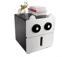 SITAKE comodino cameretta, Comodino per bambini,comodino sospeso in stile animale, 2 cassetti, 40×40×50 cm,per camera dei bambini, soggiorno, camera da letto, ufficio (Bianco e nero)