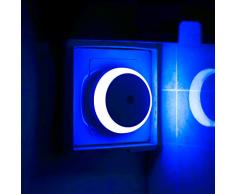 myCozyLite Luce Notturna a LED, Diffusore Blu, Rotonda, Sensore di Luce, Spina Europea, Efficienza Energetica, Confezione da 2