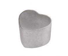 roba Pouf per bambini a forma di cuore Lil Sofa, Rivestito in velluto, Grigio