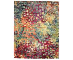 RugVista, Davina, Fatto a macchina, Tappeto, Moderno, Pelo alto, 200 x 250 cm, Rettangolare, Oeko-Tex Standard 100, Polypropylene, Corridoio, camera da letto, cucina, soggiorno, Marrone / Marrone chiaro / Giallo