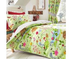 Kids Club Bluebell Woods - Set copripiumino e federa, per bambini, verde, singolo