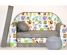 Pro Cosmo Divano da Bambini con pouf Omaggio, Pedana e Cuscini - A5